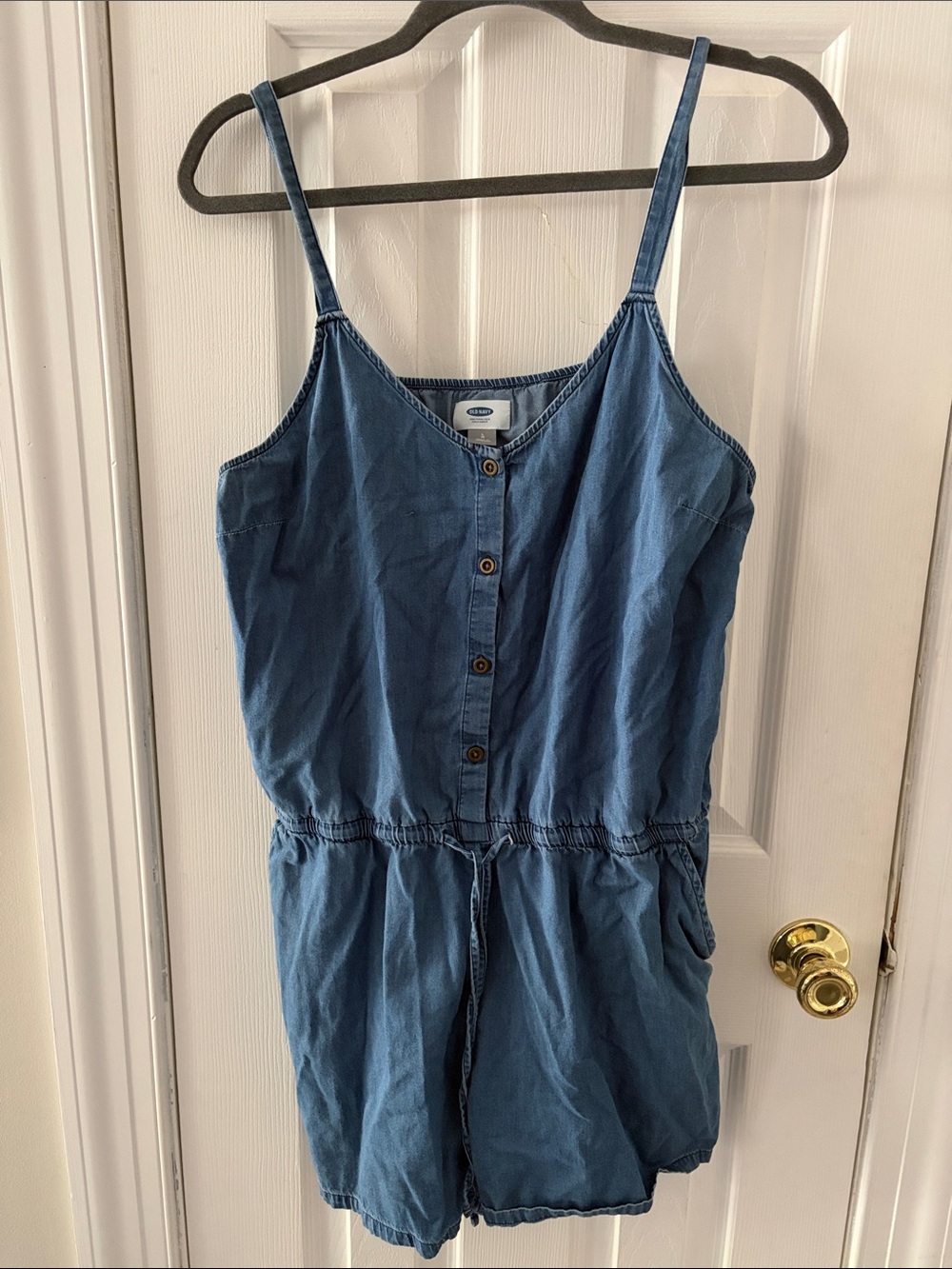 Old Navy Chambray Button-Front Sleeveless Top - Light Blue